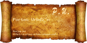 Portes Urbán névjegykártya